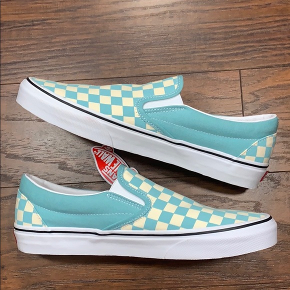 VANS CLASSIC SLIP-ON CHECKERBOARD Aqua Haze wmns - Picture 14 of 15